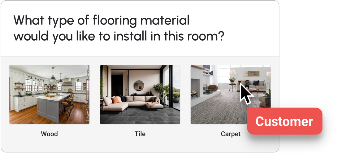 Embed survey card asking what type of flooring to install.